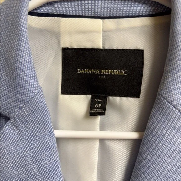 Banana Republic Light Blue Blazer – Petite 6P | Tailored One-Button Suit Jacket - Picture 2 of 3